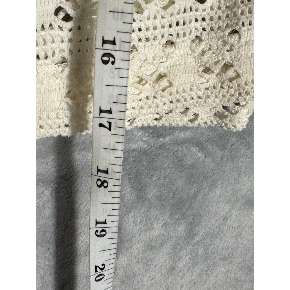 Kathie Lee Collection Cream Crochet Knit Short Sleeve Cardigan‎ Vintage Sz 10